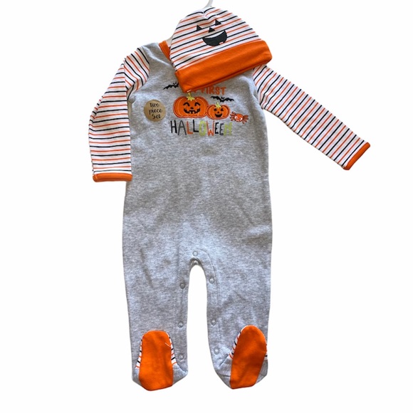 Halloween Footed Onesie With Hat - Picture 1 of 3